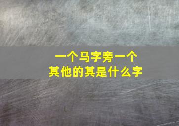 一个马字旁一个其他的其是什么字