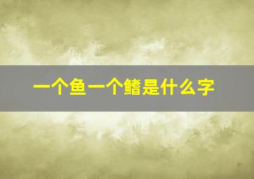 一个鱼一个鳍是什么字