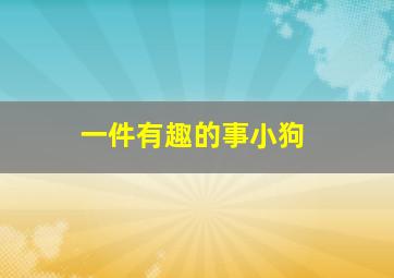 一件有趣的事小狗