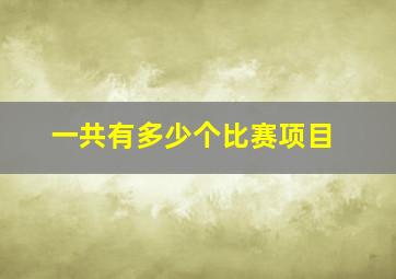 一共有多少个比赛项目