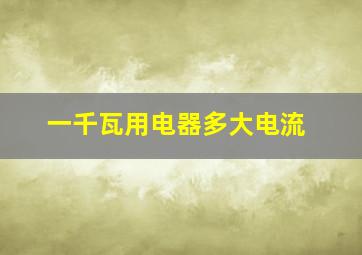 一千瓦用电器多大电流