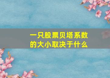 一只股票贝塔系数的大小取决于什么