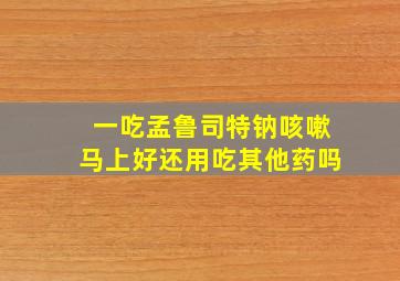 一吃孟鲁司特钠咳嗽马上好还用吃其他药吗