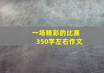 一场精彩的比赛350字左右作文