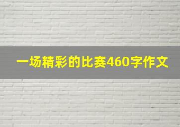 一场精彩的比赛460字作文