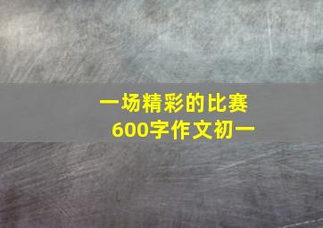 一场精彩的比赛600字作文初一