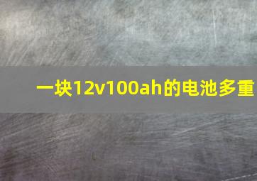 一块12v100ah的电池多重