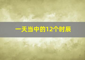 一天当中的12个时辰