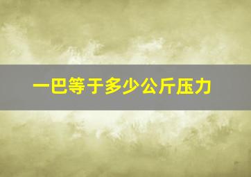 一巴等于多少公斤压力