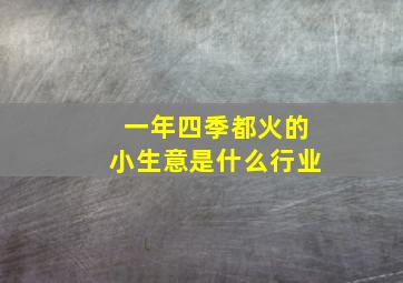 一年四季都火的小生意是什么行业