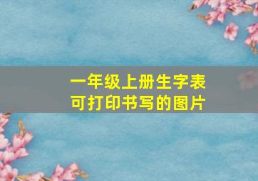 一年级上册生字表可打印书写的图片