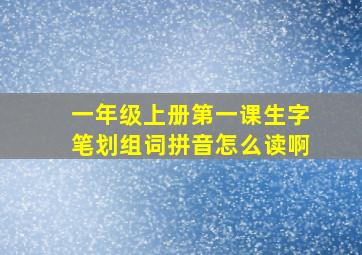 一年级上册第一课生字笔划组词拼音怎么读啊