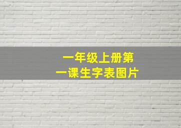 一年级上册第一课生字表图片