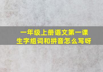 一年级上册语文第一课生字组词和拼音怎么写呀