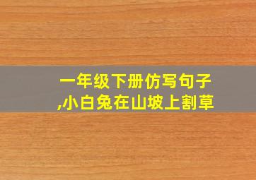 一年级下册仿写句子,小白兔在山坡上割草