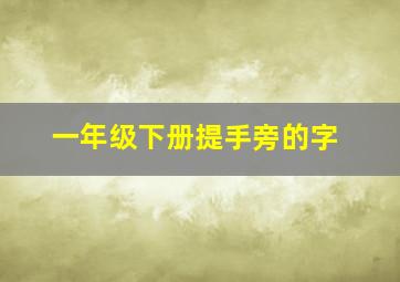 一年级下册提手旁的字