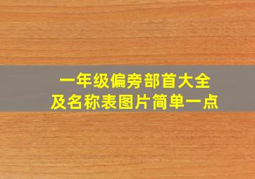 一年级偏旁部首大全及名称表图片简单一点