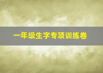 一年级生字专项训练卷