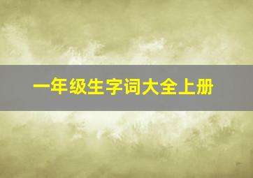 一年级生字词大全上册