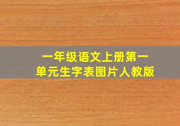 一年级语文上册第一单元生字表图片人教版