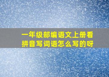 一年级部编语文上册看拼音写词语怎么写的呀