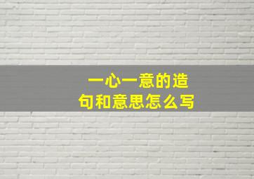 一心一意的造句和意思怎么写