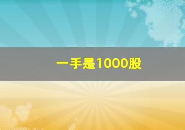 一手是1000股