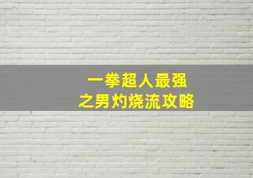 一拳超人最强之男灼烧流攻略