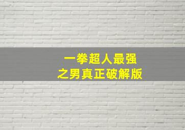 一拳超人最强之男真正破解版