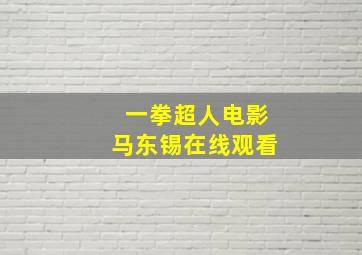 一拳超人电影马东锡在线观看