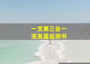 一支黑三合一洗发露说明书