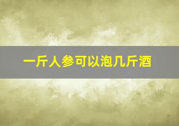 一斤人参可以泡几斤酒