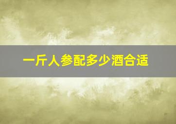 一斤人参配多少酒合适