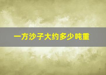 一方沙子大约多少吨重