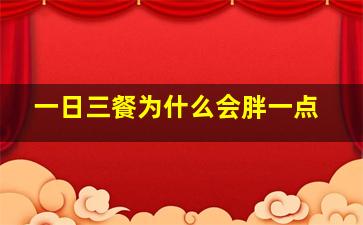 一日三餐为什么会胖一点