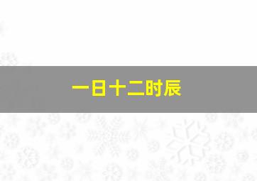 一日十二时辰