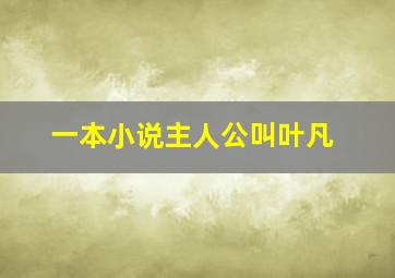 一本小说主人公叫叶凡