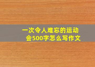 一次令人难忘的运动会500字怎么写作文