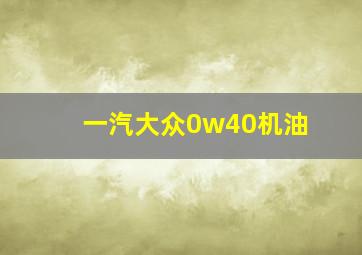 一汽大众0w40机油