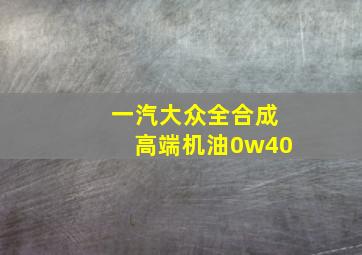 一汽大众全合成高端机油0w40