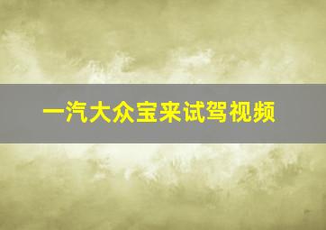 一汽大众宝来试驾视频