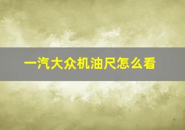 一汽大众机油尺怎么看