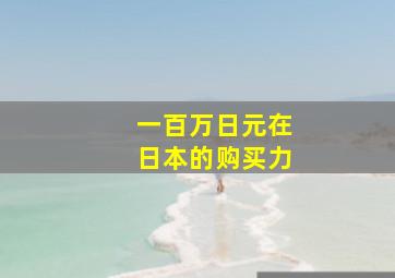 一百万日元在日本的购买力