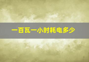 一百瓦一小时耗电多少