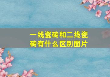 一线瓷砖和二线瓷砖有什么区别图片