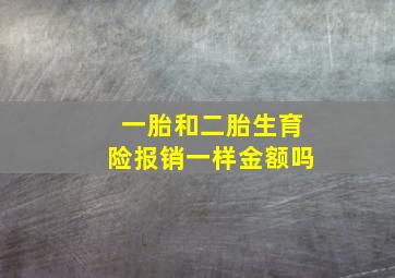 一胎和二胎生育险报销一样金额吗