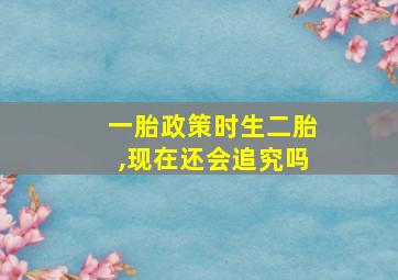 一胎政策时生二胎,现在还会追究吗