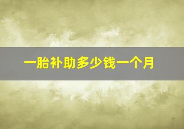 一胎补助多少钱一个月