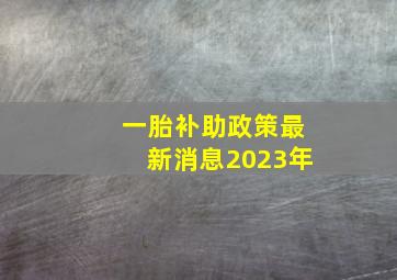 一胎补助政策最新消息2023年