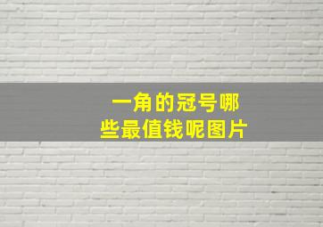 一角的冠号哪些最值钱呢图片